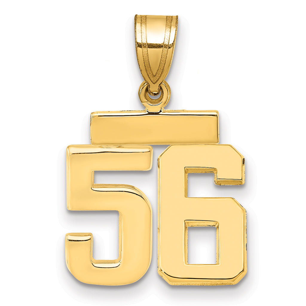 10k Small Polished Number 56 Charm