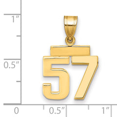 14k Small Polished Number 57 Charm