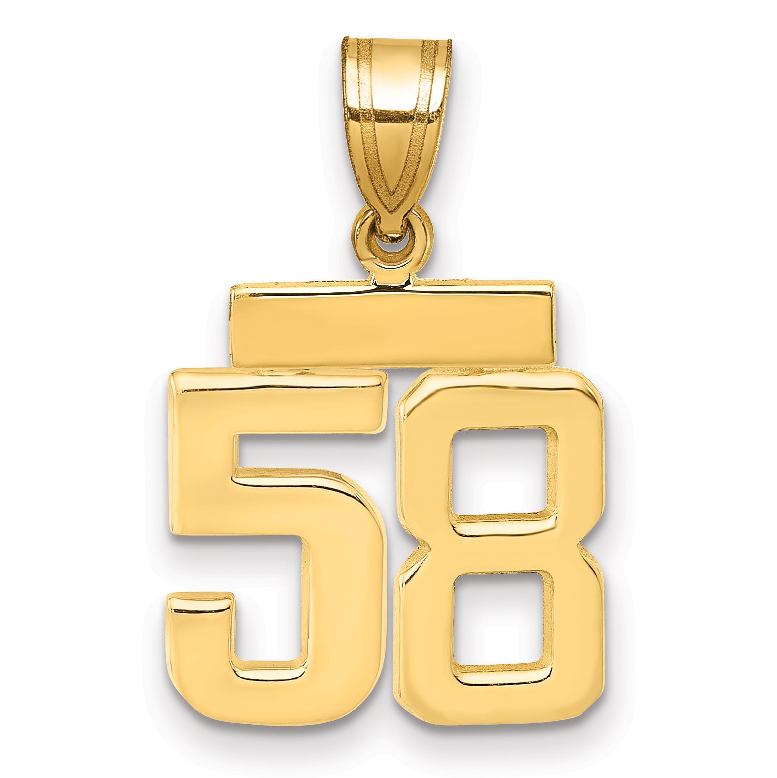 10k Small Polished Number 58 Charm