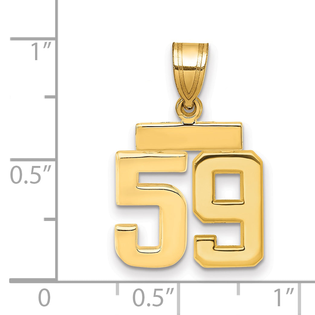 10k Small Polished Number 59 Charm