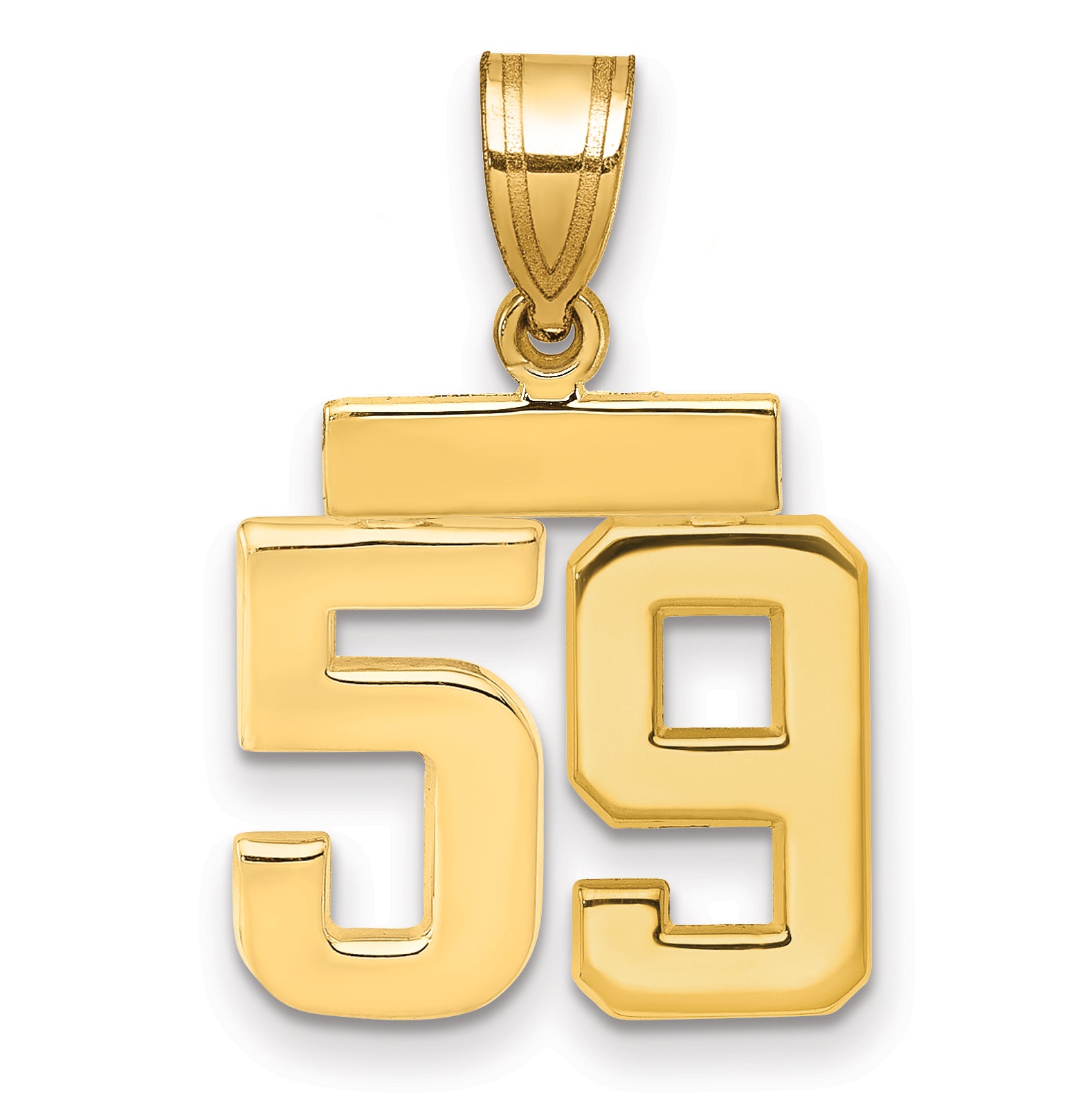 10k Small Polished Number 59 Charm