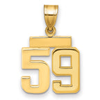 10k Small Polished Number 59 Charm