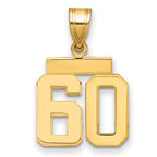 10k Small Polished Number 60 Charm