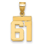 10k Small Polished Number 61 Charm