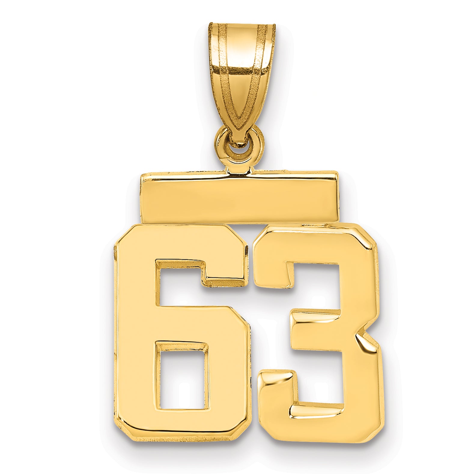 10k Small Polished Number 63 Charm