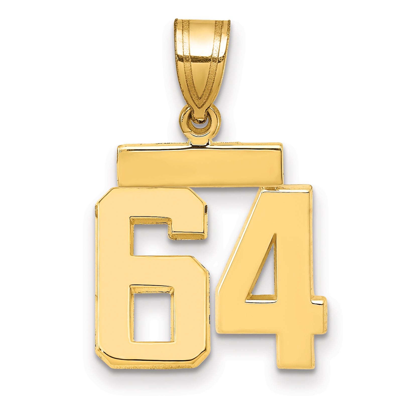 10k Small Polished Number 64 Charm Main image