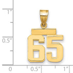 10k Small Polished Number 65 Charm