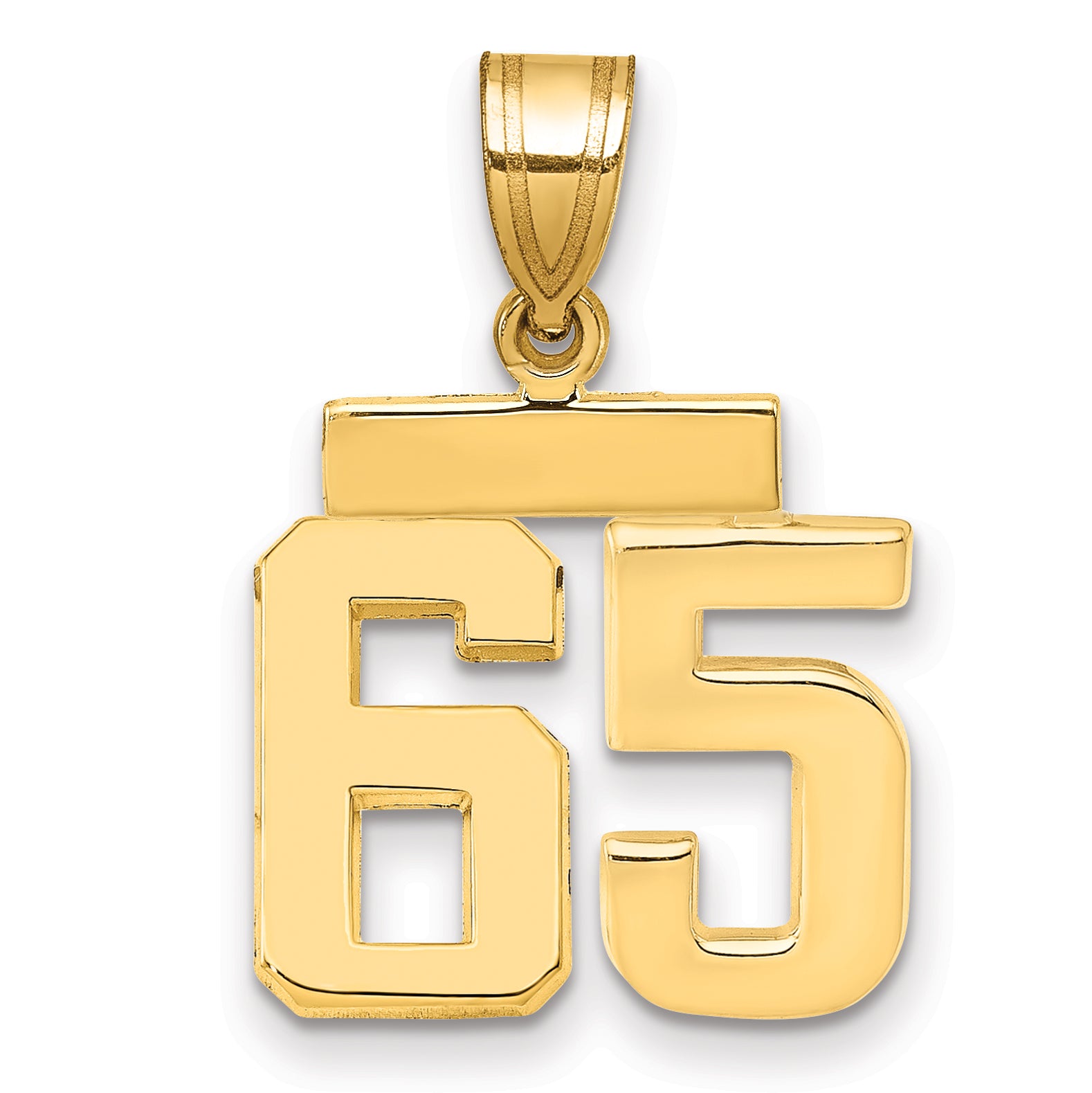 10k Small Polished Number 65 Charm Main image