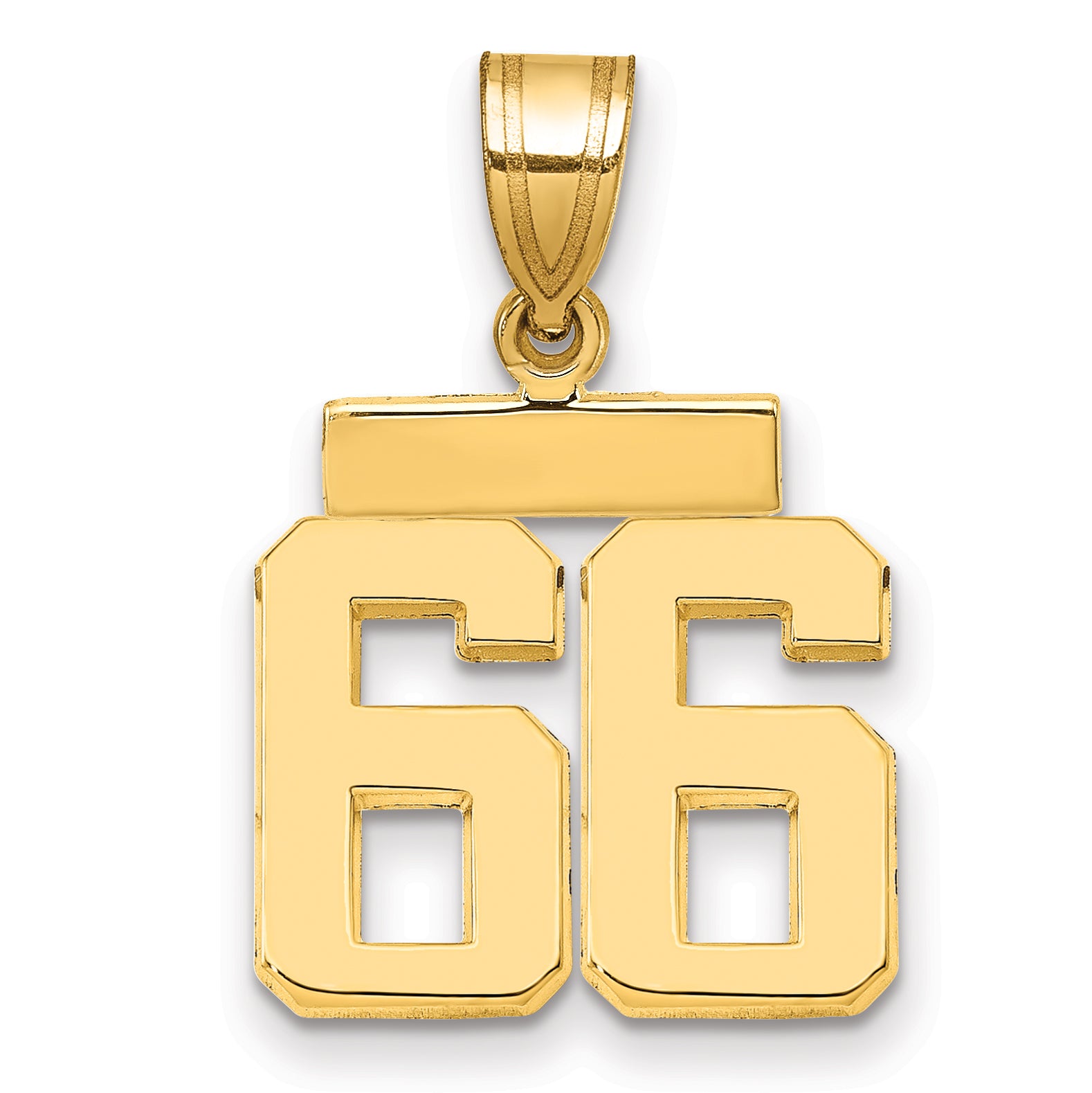 10k Small Polished Number 66 Charm Main image