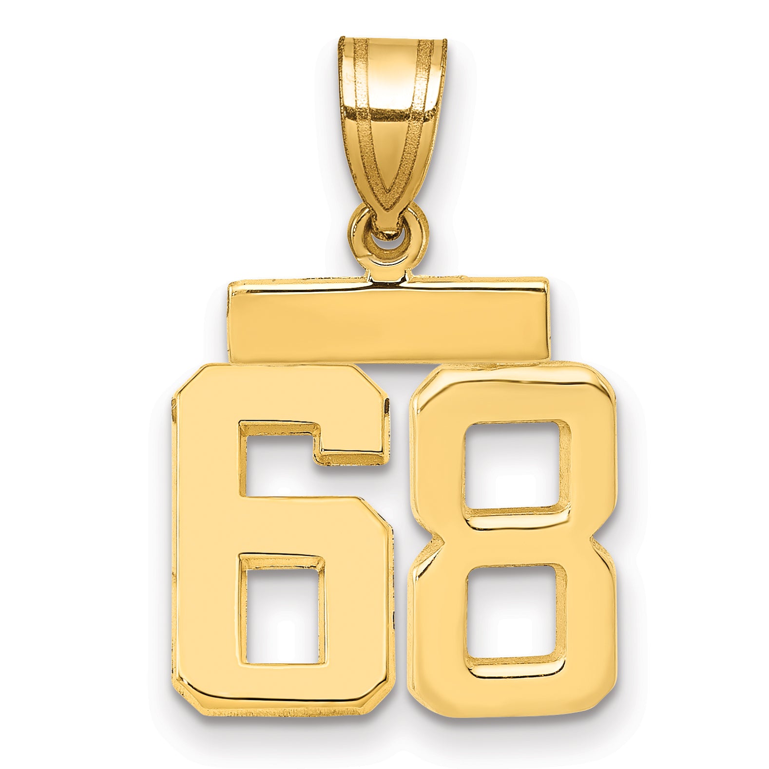 14k Small Polished Number 68 Charm Main image
