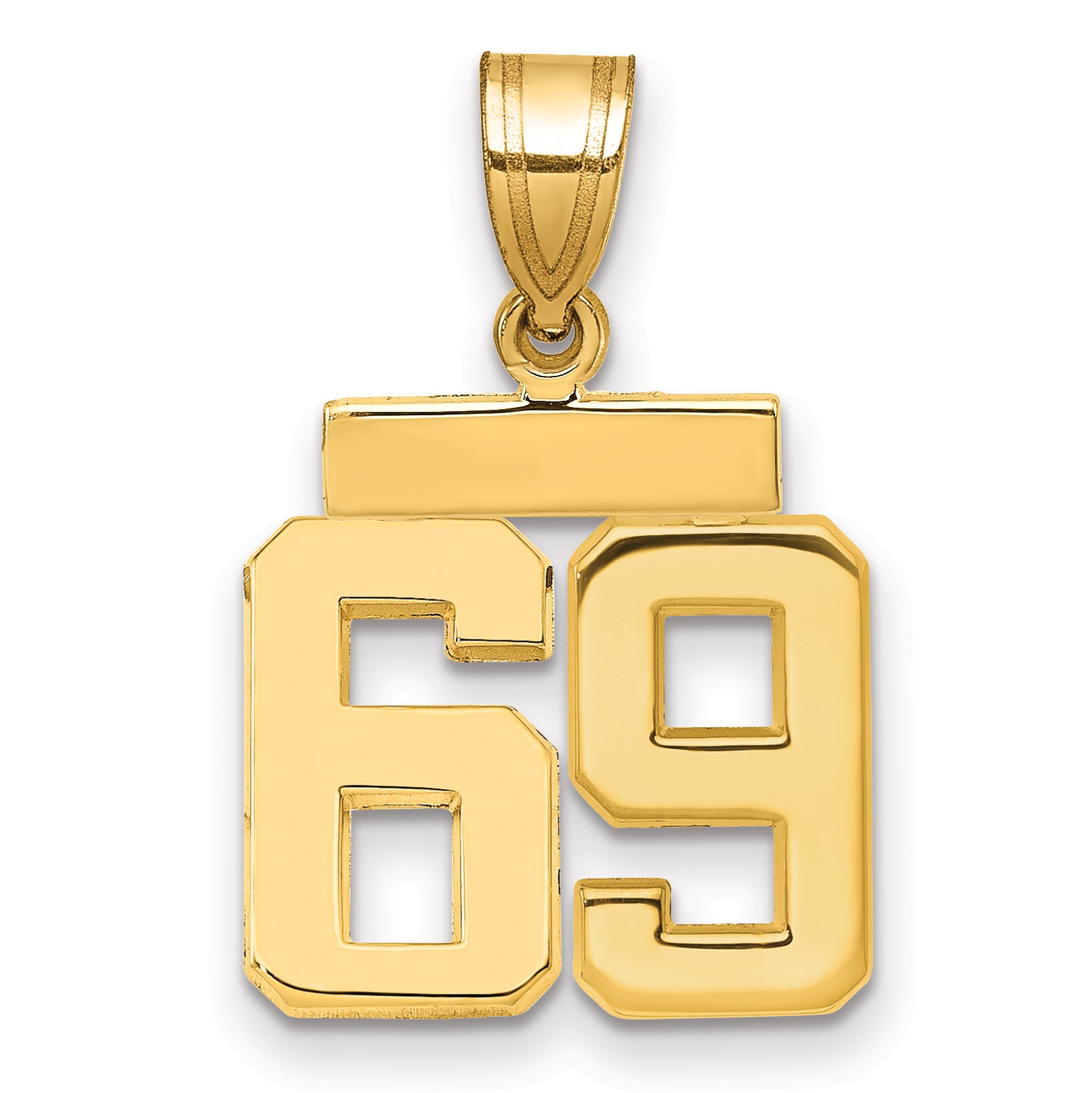 14k Small Polished Number 69 Charm Main image