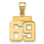 10k Small Polished Number 69 Charm