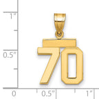 10k Small Polished Number 70 Charm