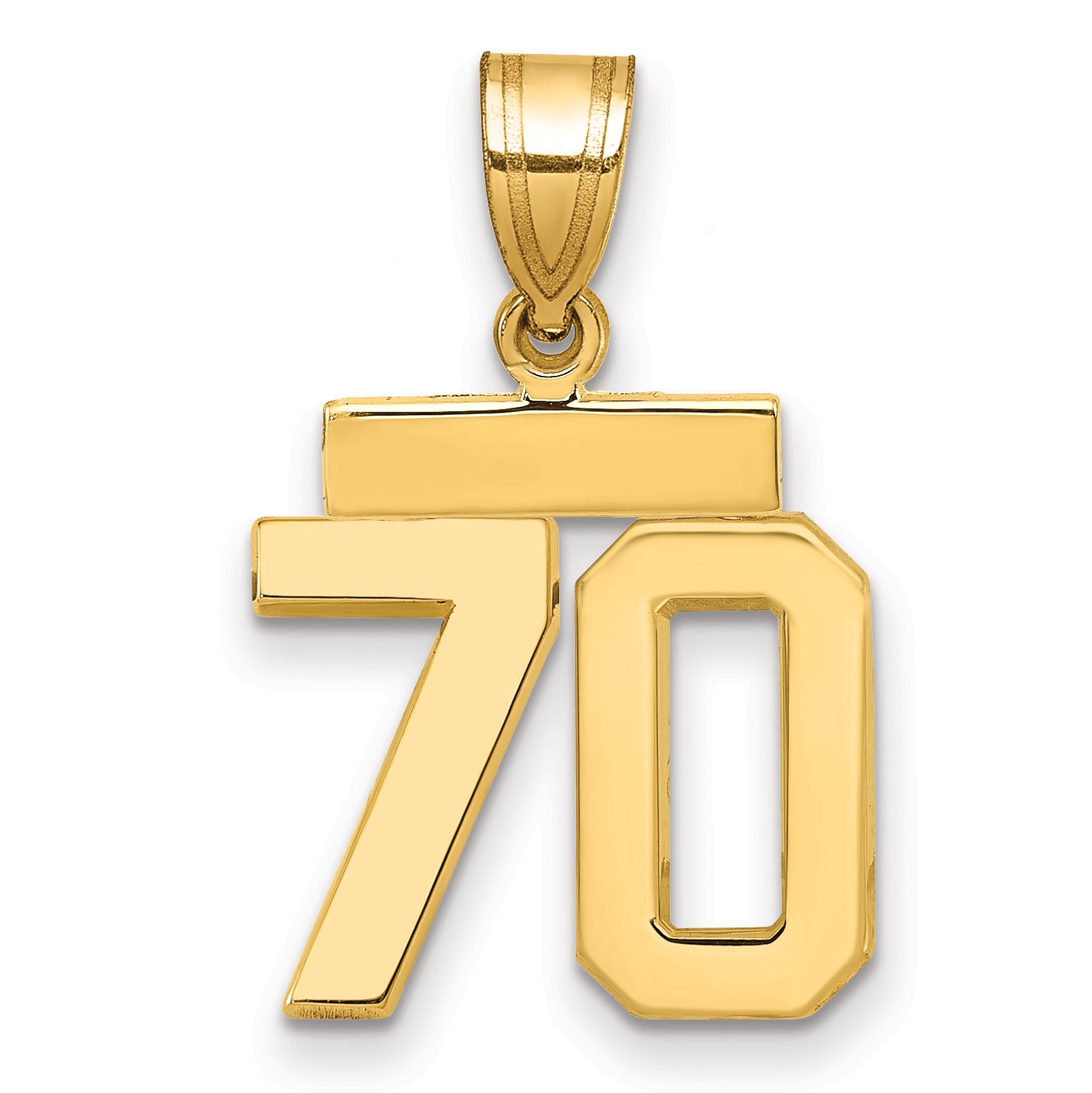 10k Small Polished Number 70 Charm Main image