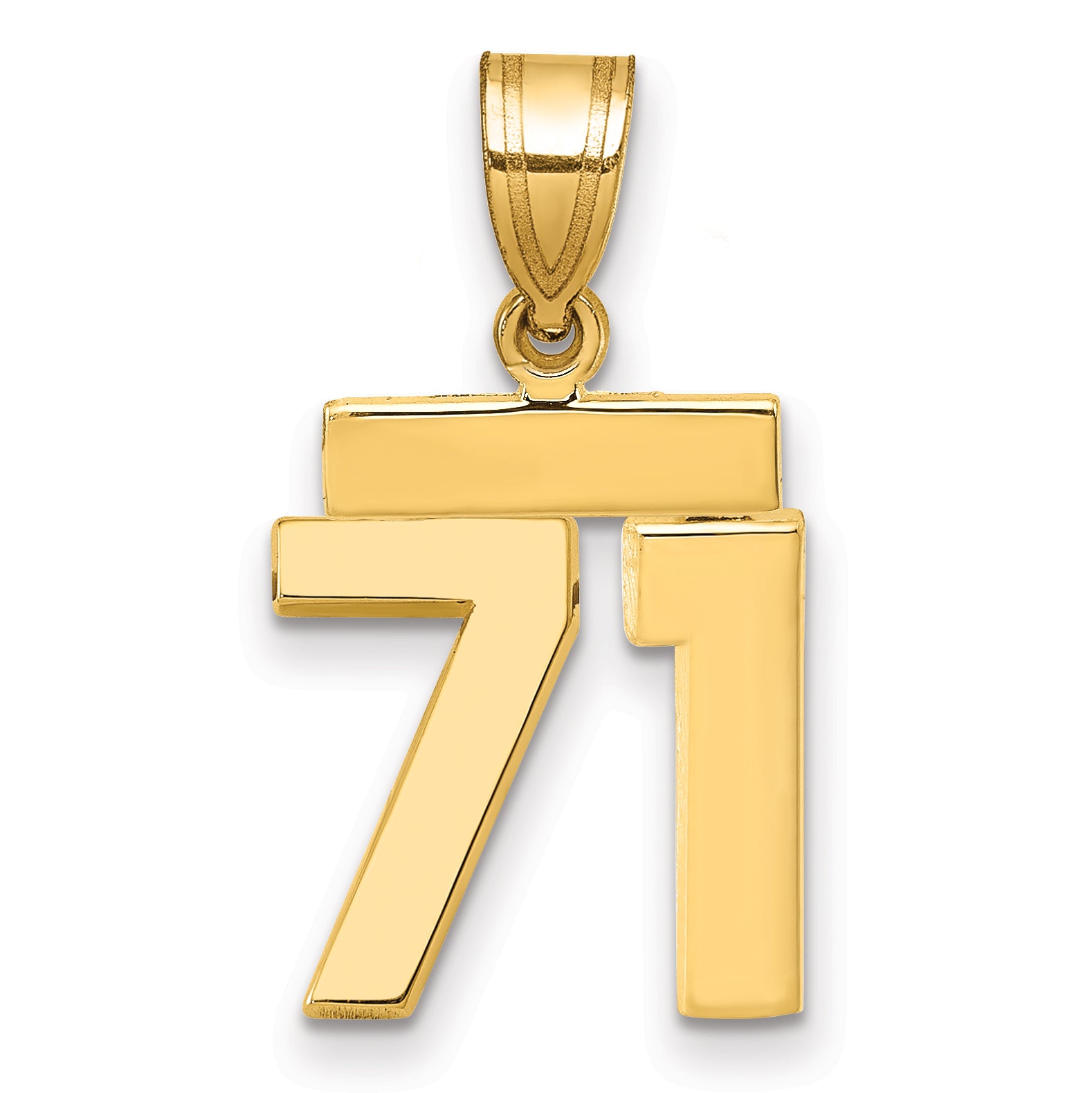 14k Small Polished Number 71 Charm Main image
