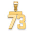 14k Small Polished Number 73 Charm