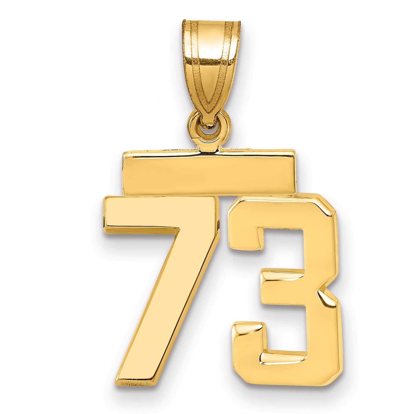 10k Small Polished Number 73 Charm Main image