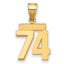 14k Small Polished Number 74 Charm