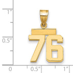 10k Small Polished Number 76 Charm
