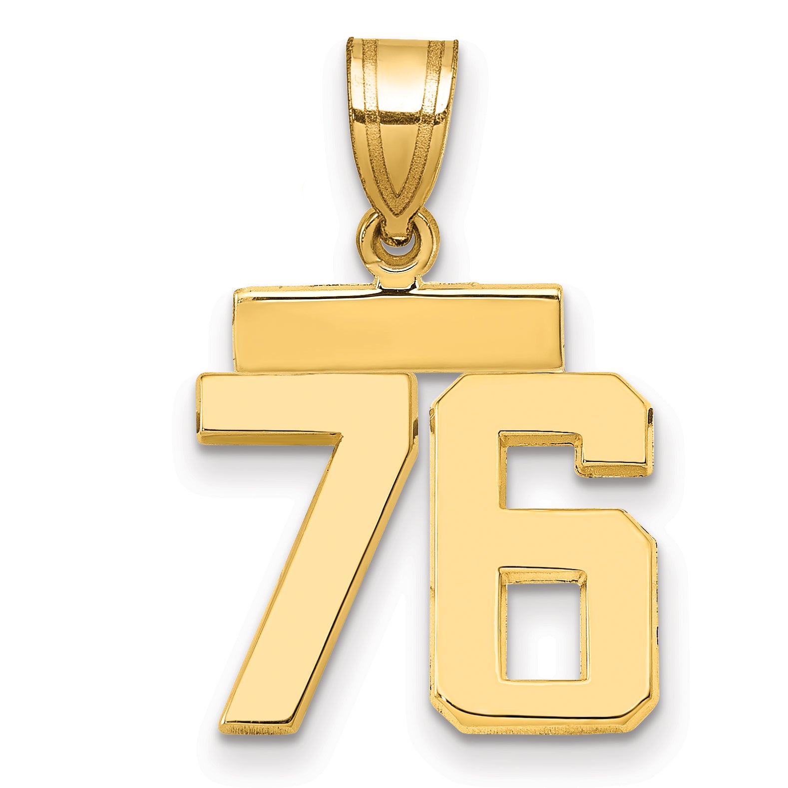 10k Small Polished Number 76 Charm Main image