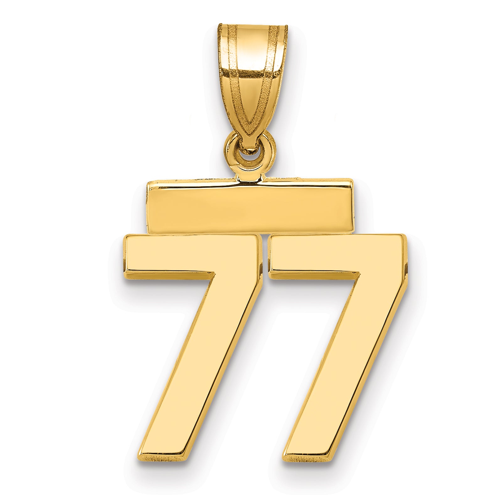 14k Small Polished Number 77 Charm Main image