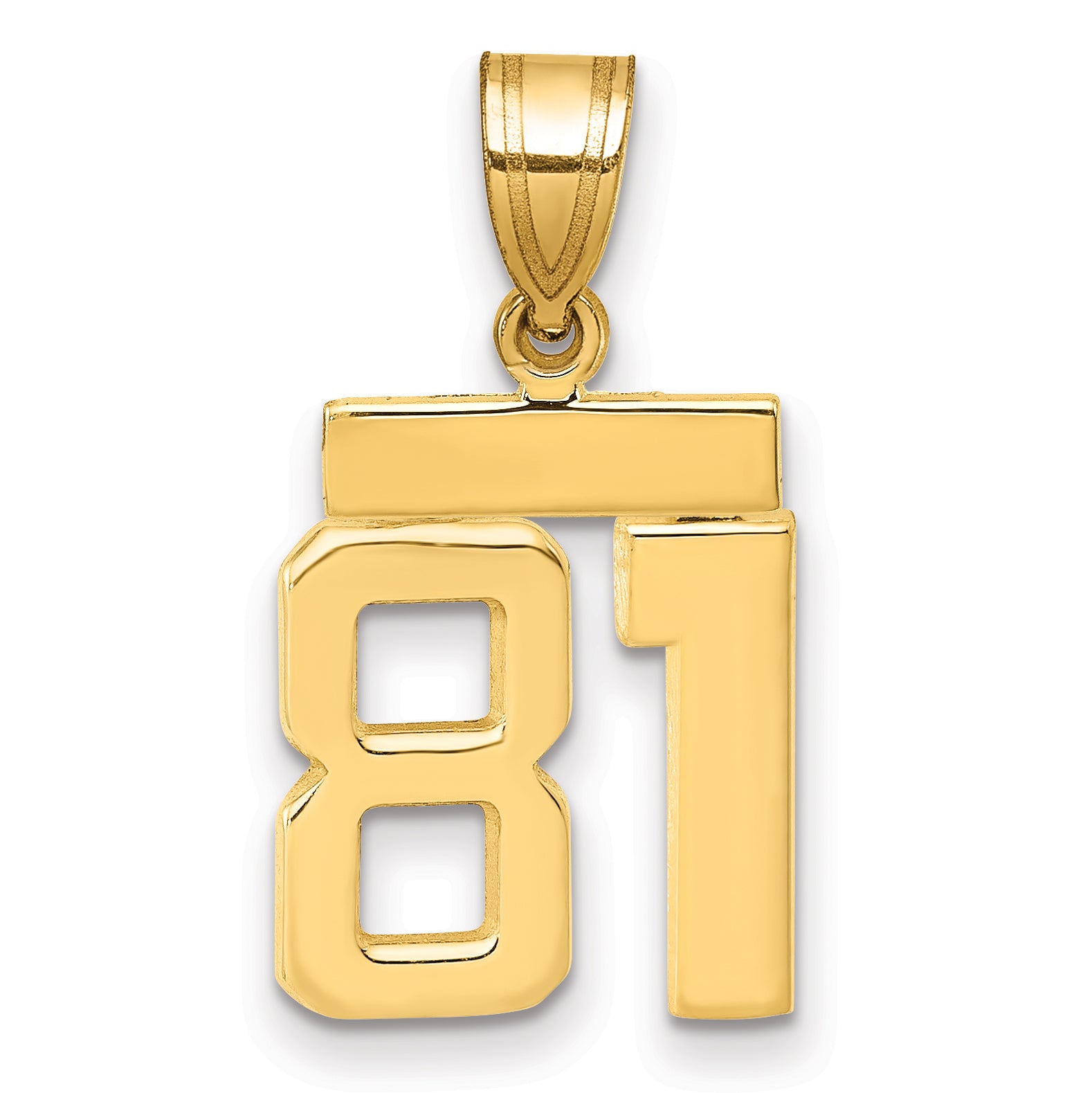 10k Small Polished Number 81 Charm