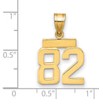10k Small Polished Number 82 Charm
