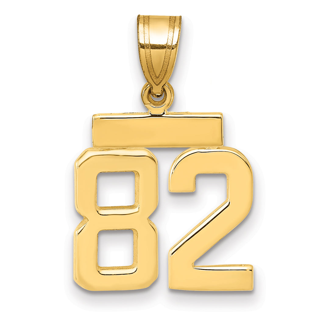 10k Small Polished Number 82 Charm