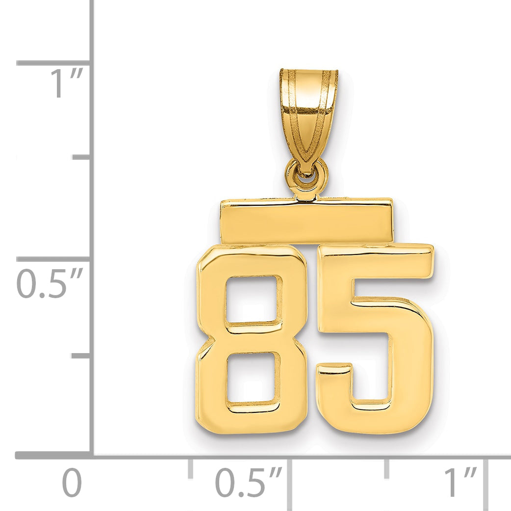 14k Small Polished Number 85 Charm