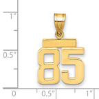 10k Small Polished Number 85 Charm