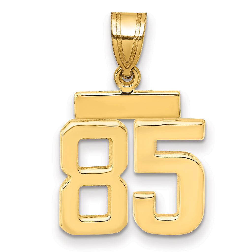 14k Small Polished Number 85 Charm
