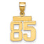 14k Small Polished Number 85 Charm