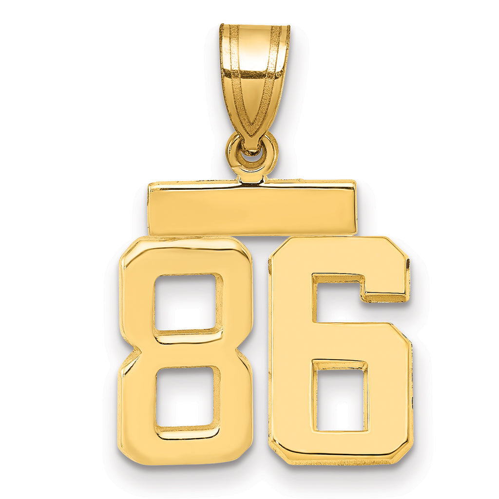 10k Small Polished Number 86 Charm
