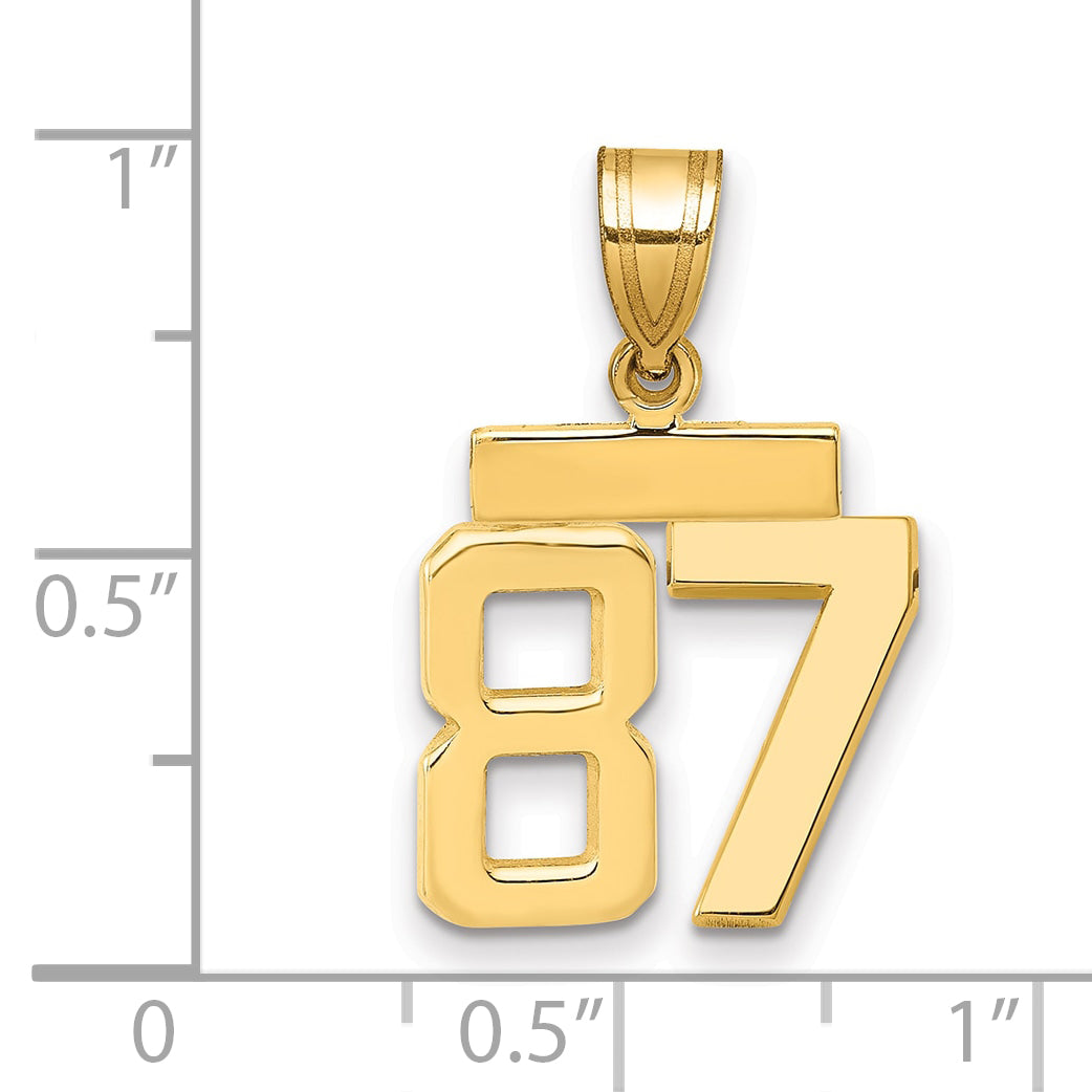 10k Small Polished Number 87 Charm Secondary image