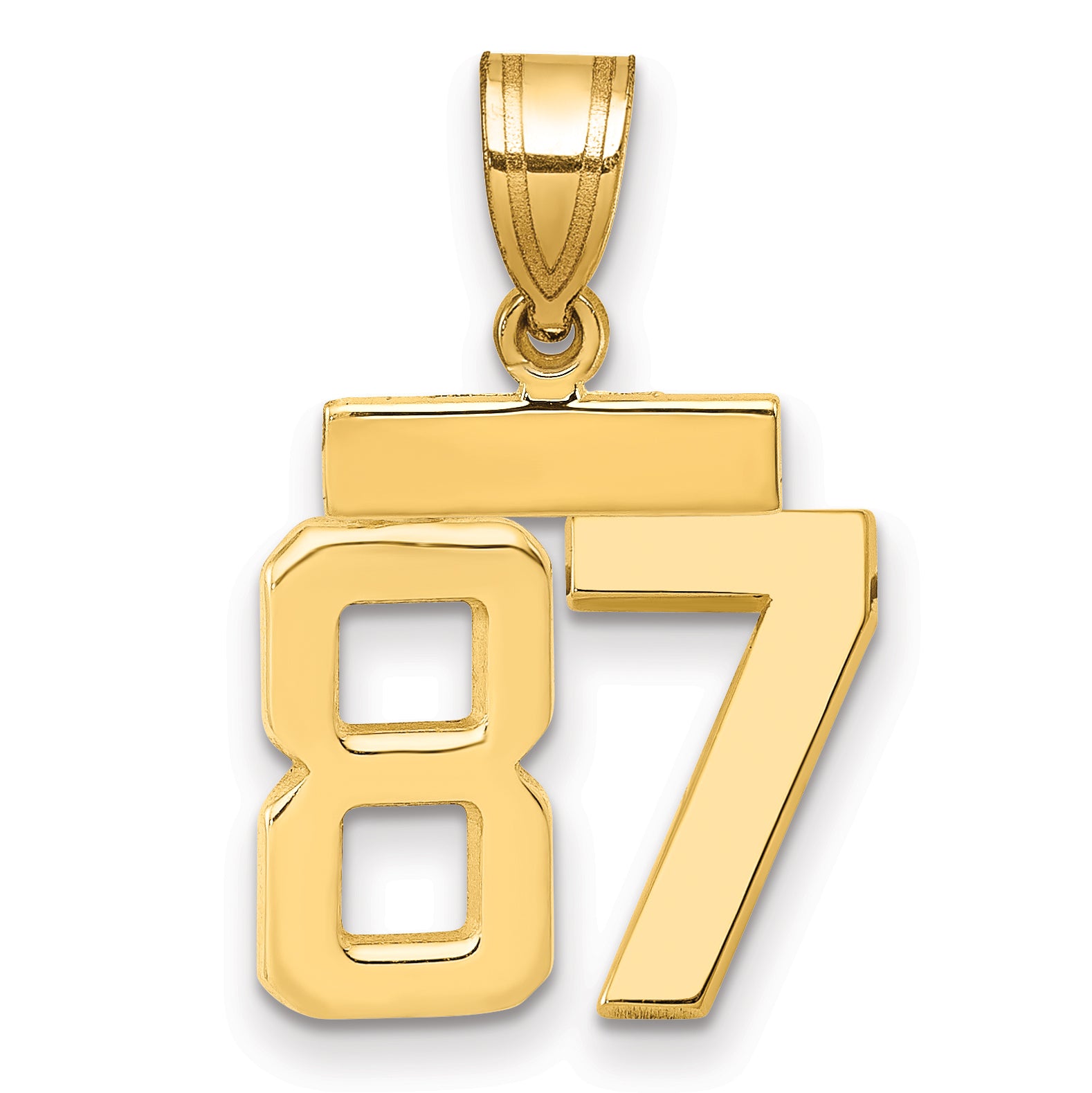 14k Small Polished Number 87 Charm Main image