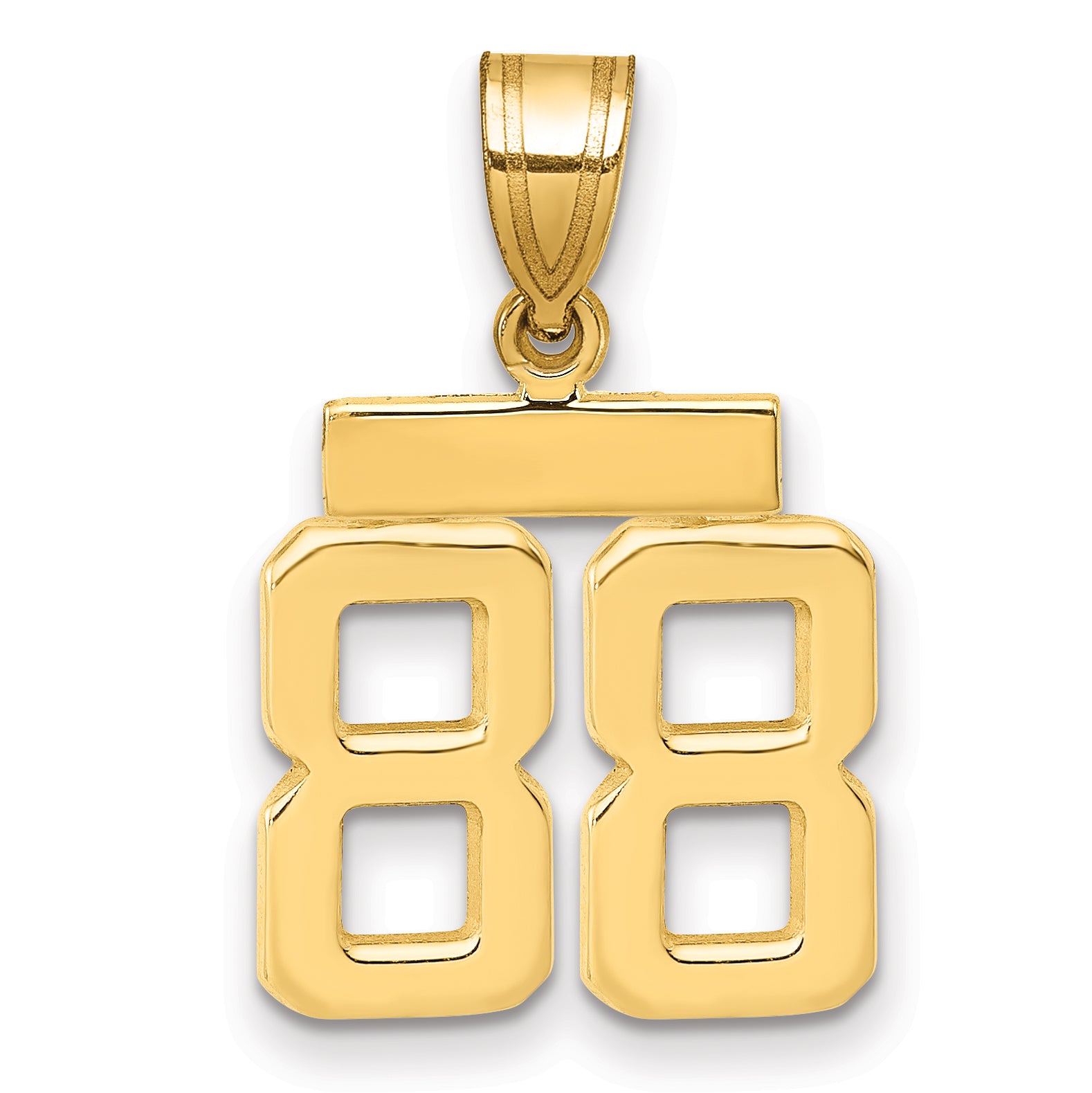 14k Small Polished Number 88 Charm Main image
