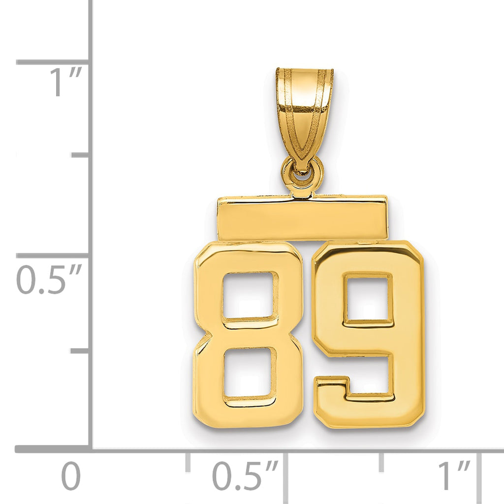 10k Small Polished Number 89 Charm