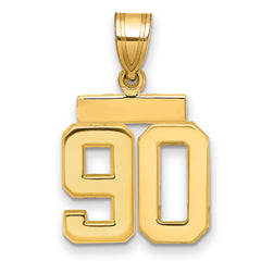 14k Small Polished Number 90 Charm