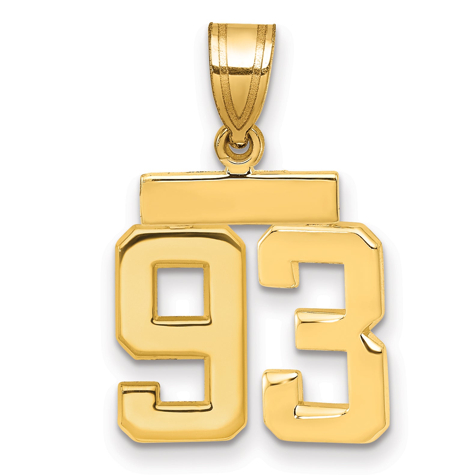 14k Small Polished Number 93 Charm Main image
