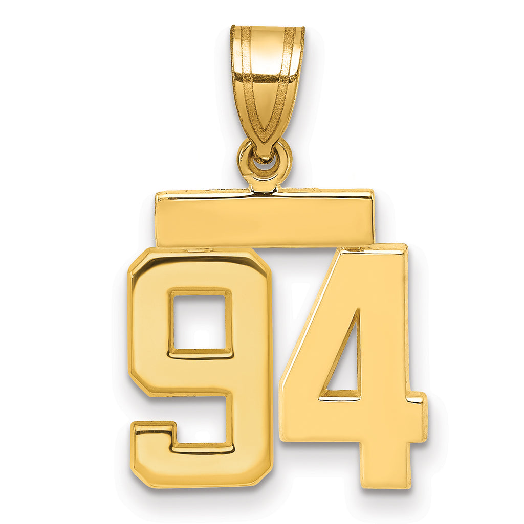 14k Small Polished Number 94 Charm