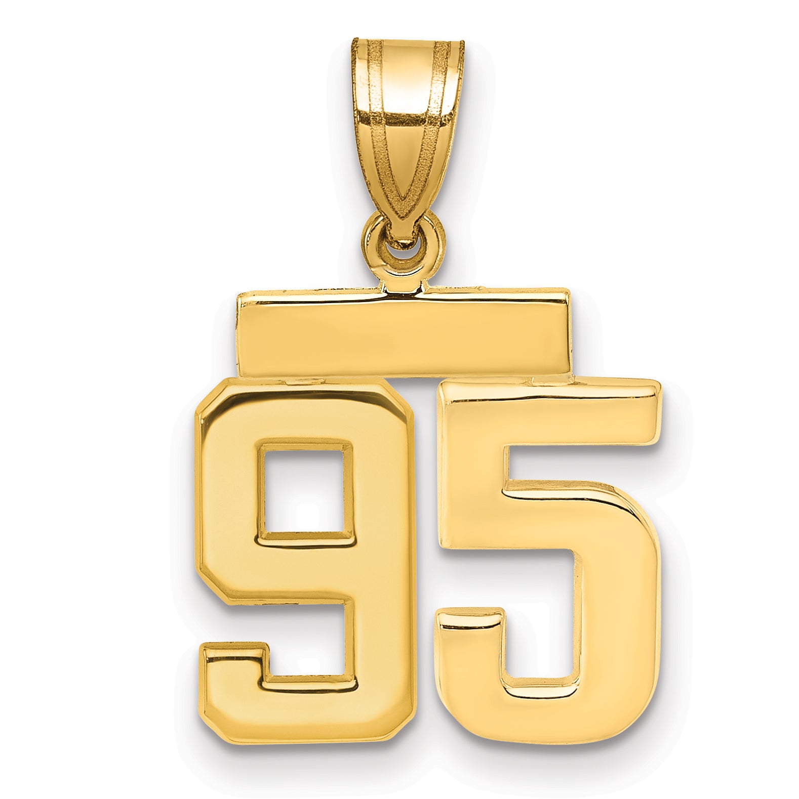 14k Small Polished Number 95 Charm