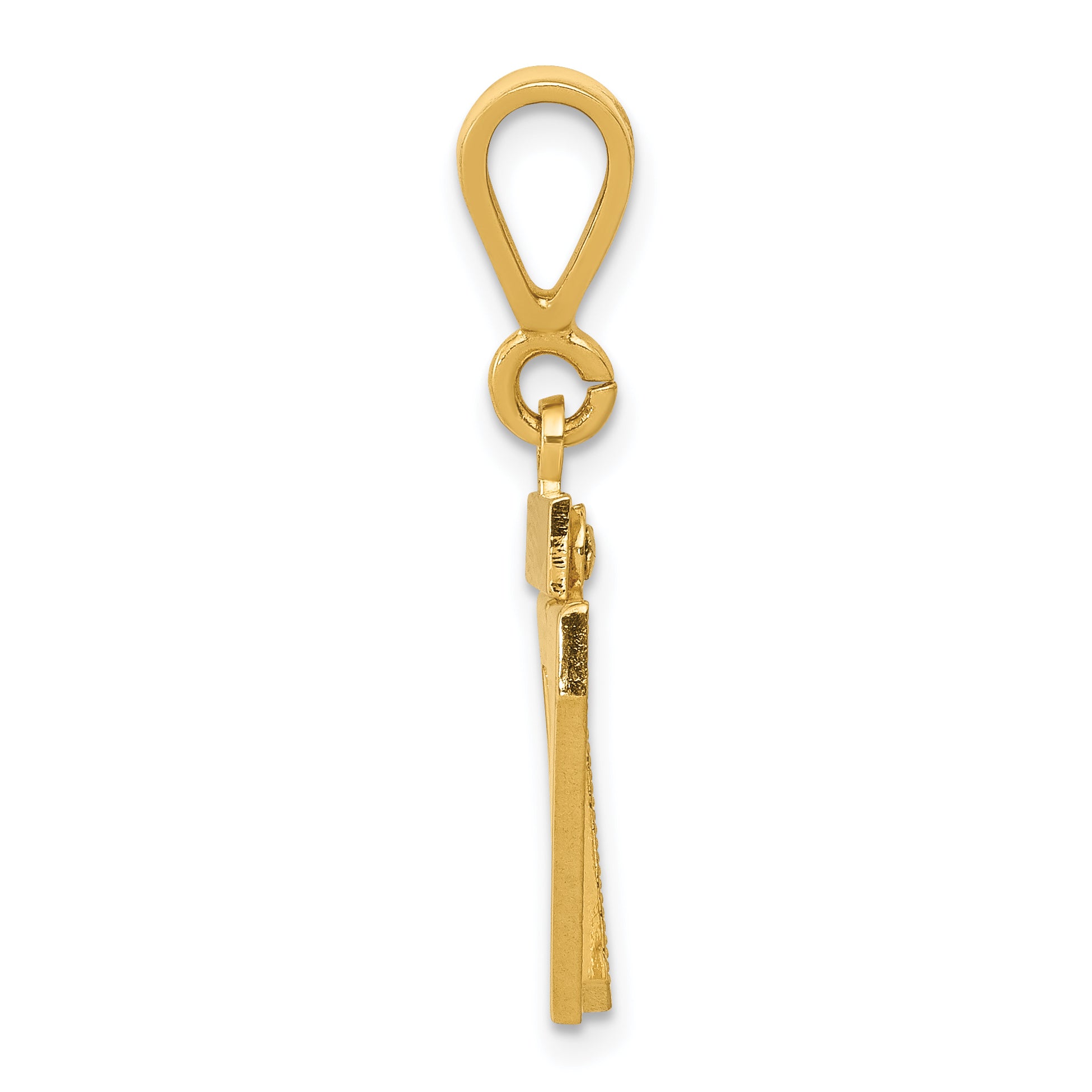 14k Small Polished Number 97 Charm