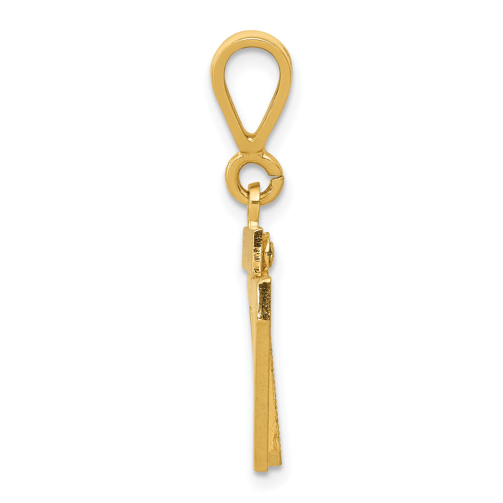 14k Small Polished Number 97 Charm