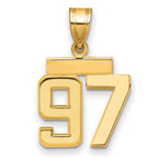 10k Small Polished Number 97 Charm