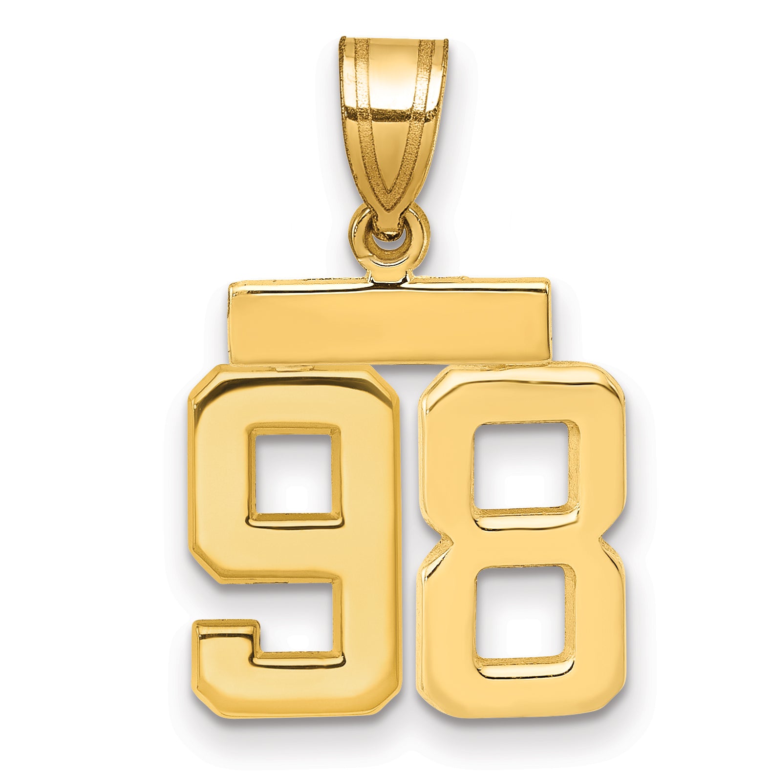 10k Small Polished Number 98 Charm
