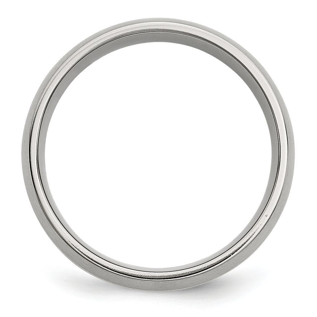 Stainless Steel 14k Yellow Inlay 8mm Brushed Band