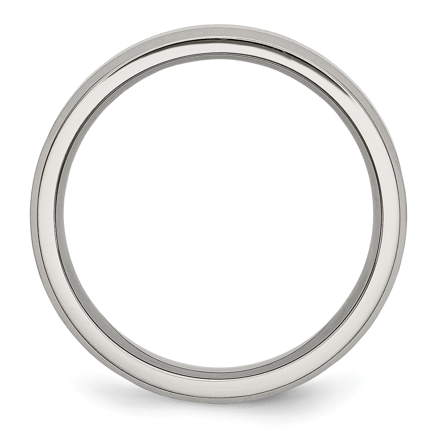 Beveled Edge Comfort-Fit Wedding Band in Stainless Steel, 6mm Secondary image