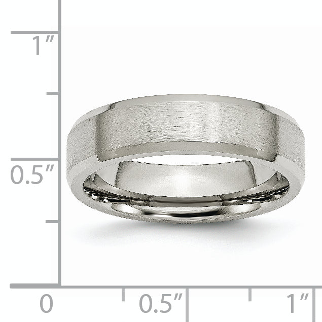 Chisel Stainless Steel Brushed and Polished 6mm Flat Beveled Edge Band