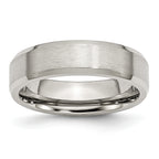 Chisel Stainless Steel Brushed and Polished 6mm Flat Beveled Edge Band