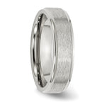 Chisel Stainless Steel Polished with Satin Center 6mm Ridged Edge Band